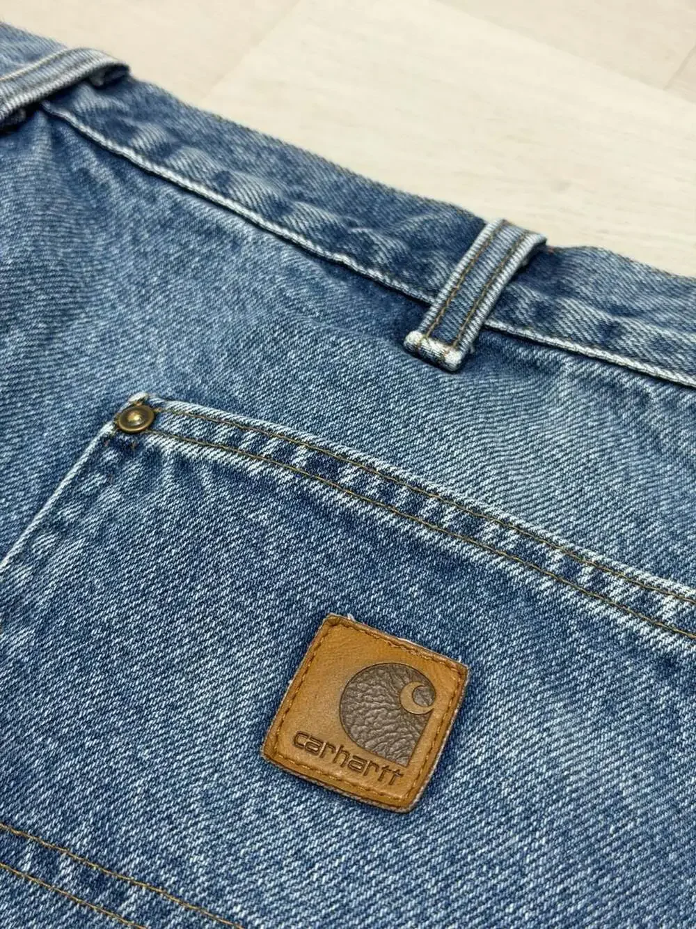 Vintage Carhartt B73 DST Double Knee Dungaree Workwear Carpenter 38x32